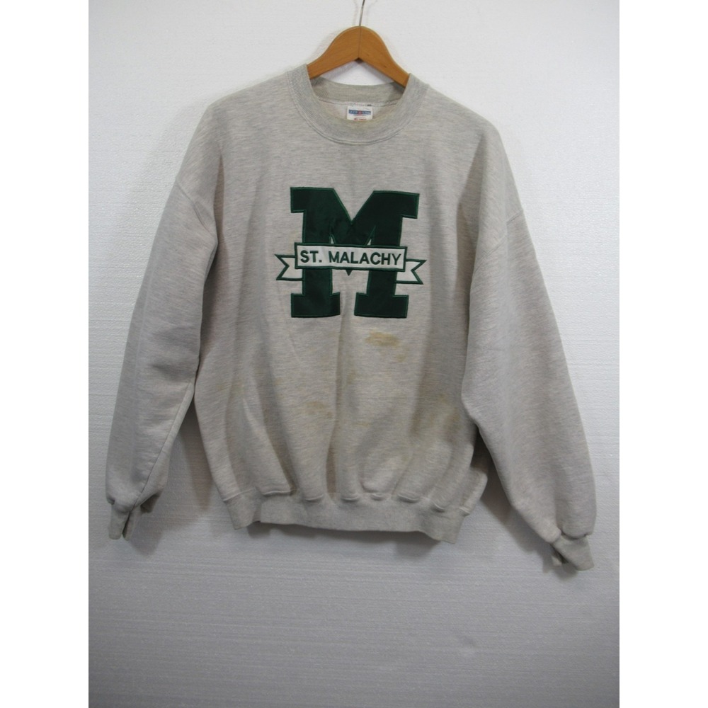 Vintage 90s Distressed St. Malachy Catholic Church Crewneck Sweatshirt Men XL